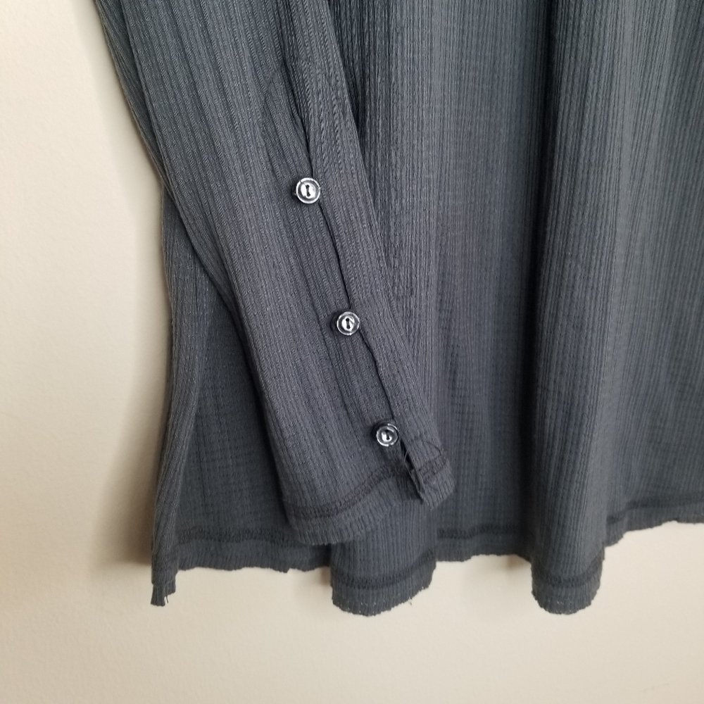Soft Surroundings Riley Long Sleeve Blouse Gray Relaxed Boho Large - Picture 4 of 8